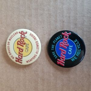 HARD ROCK CAFE No Drugs or Nuclear weapons allowed inside pins 2